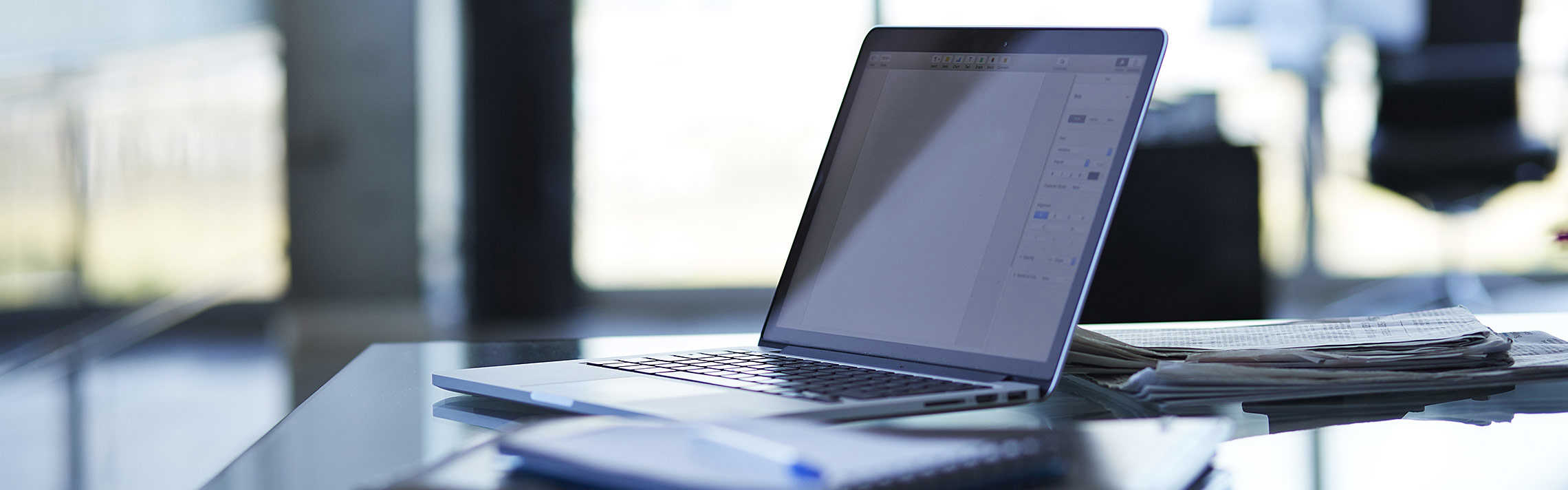 Laptop on desk